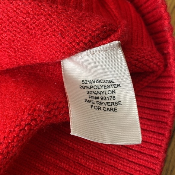 Philosophy Crew Neck Super Soft Trim Ribbed Red Sweater Size X Large - Picture 8 of 10